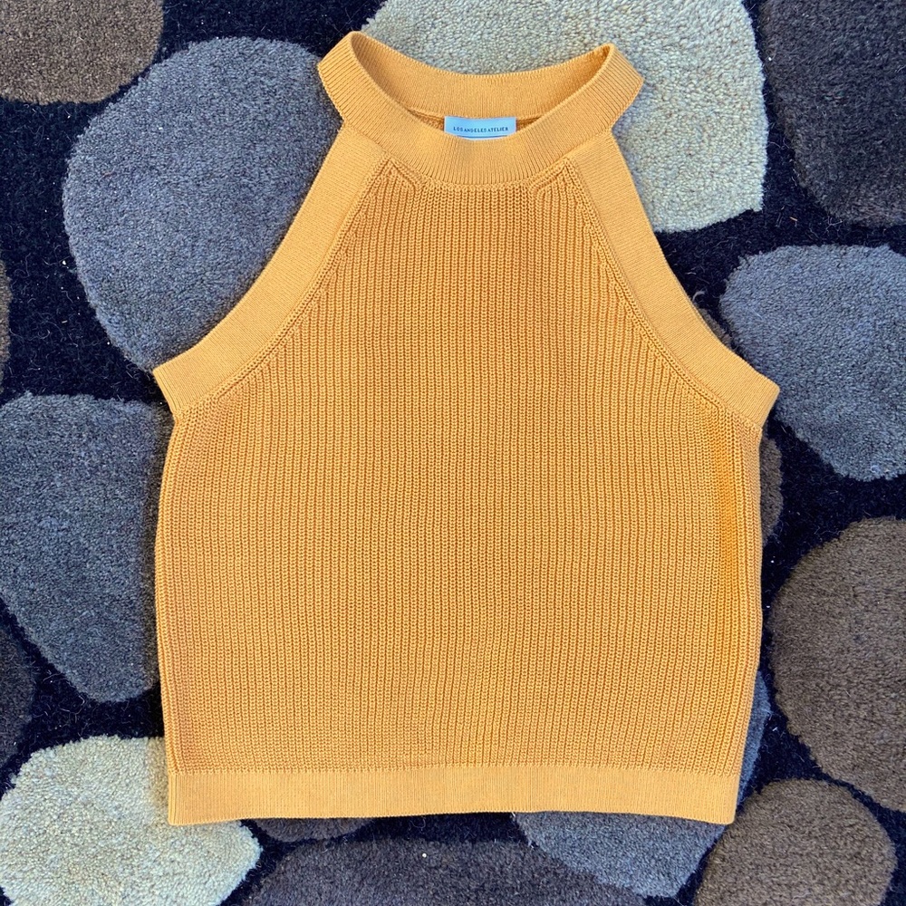 Tang Ribbed Halter Crop